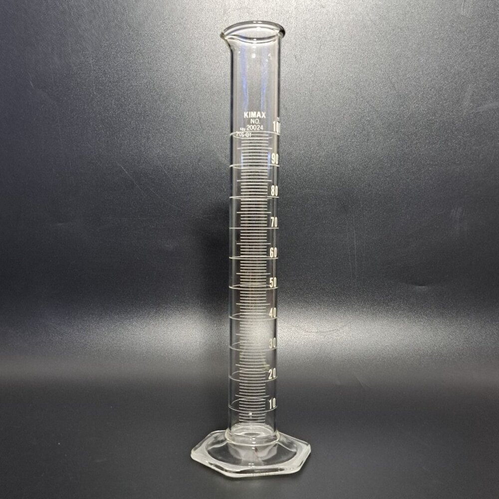Kimble Kimax 100ml Lab Glass Graduated Cylinder No 20024 USA